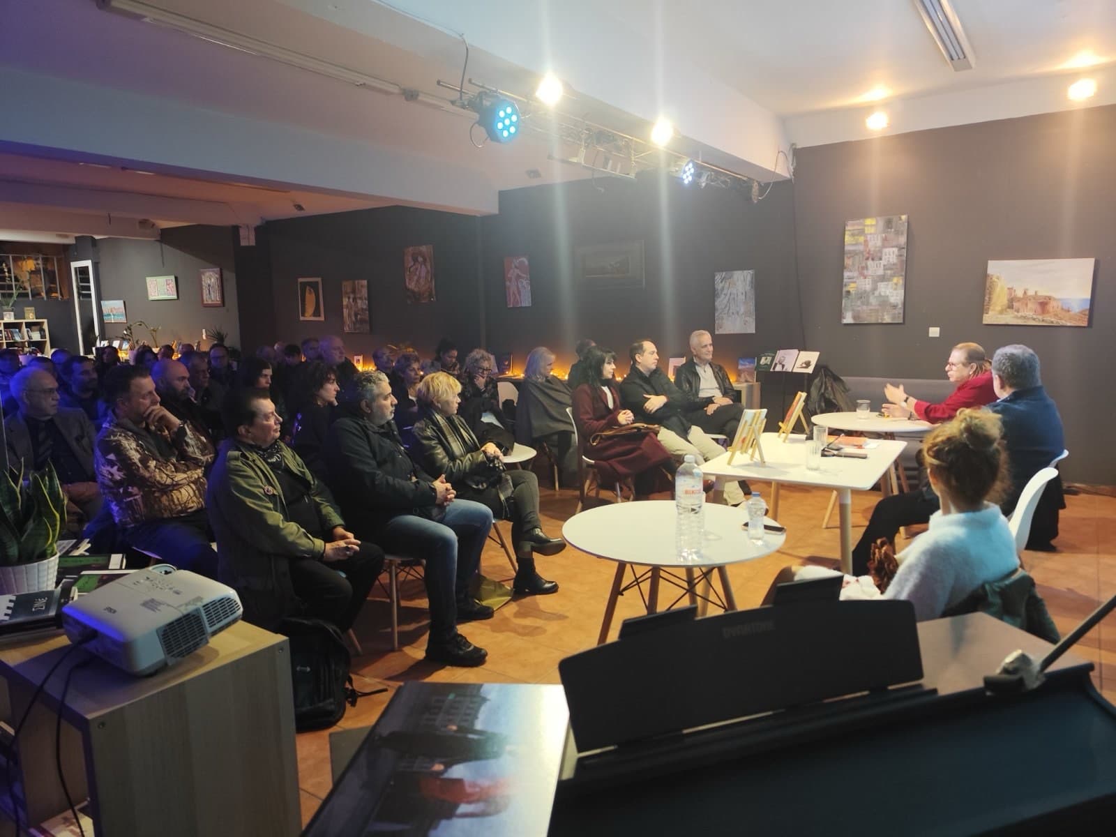 Audience at a book presentation by Aris Papadopoulos